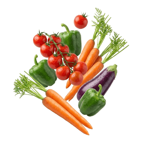 Fresh vegetables floating